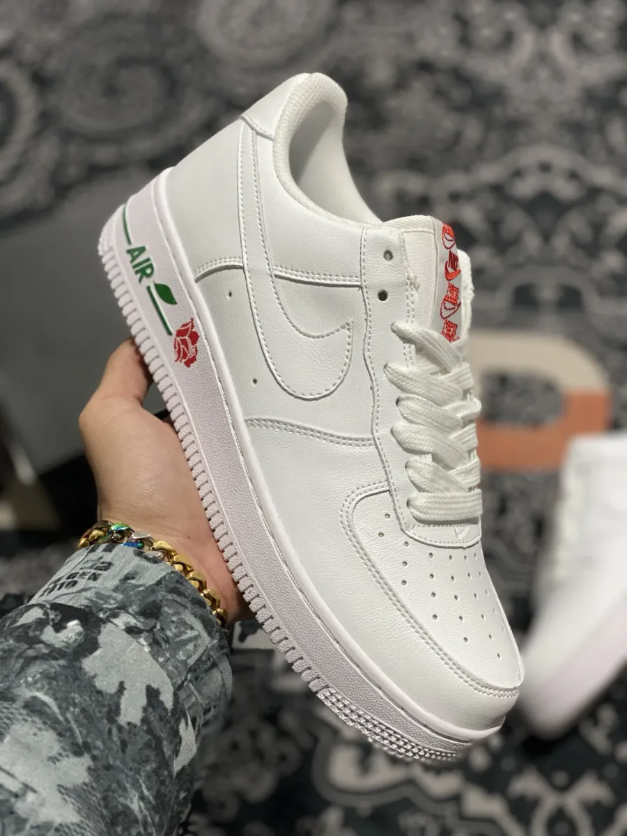 Nike Air Force 1 Low 'Rose' White/University Red-Pine Green / nike air force 1 low rose white