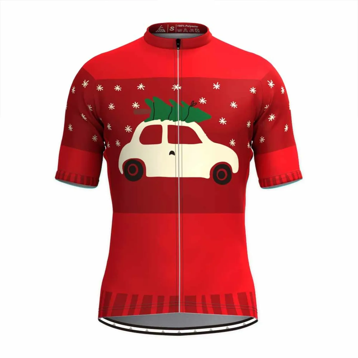 Christmas Tree Ugly Sweater Cycling Jersey Red Brand New