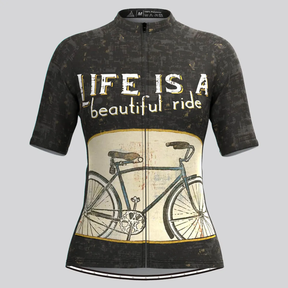 Women's Life Is A Beautiful Ride Cycling Jersey Black