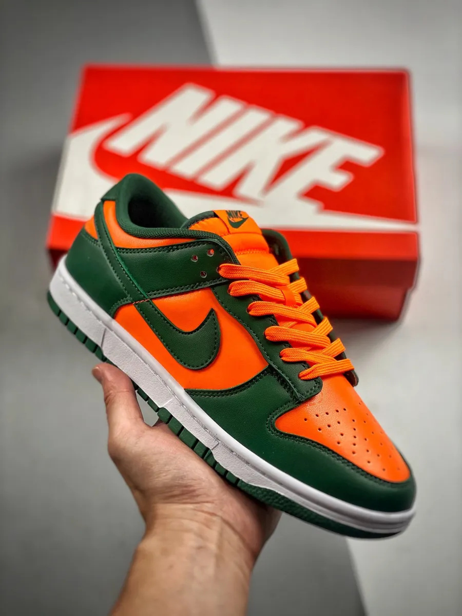 Nike Dunk Low 'Miami Hurricanes' Team Dark Green/Team Orange-White / dunks dark green