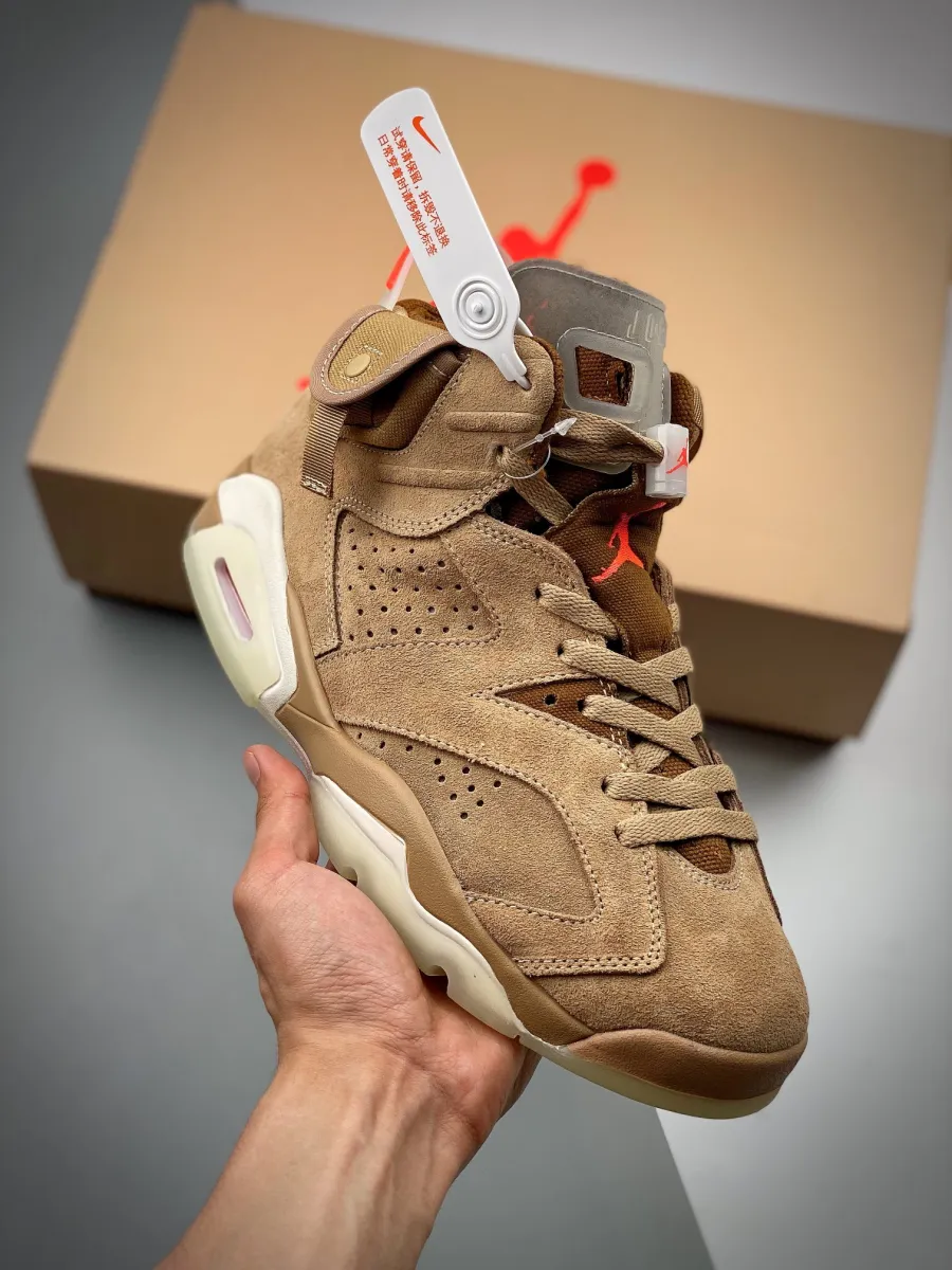 Travis Scott x Air Jordan 6 SP British Khaki/Bright Crimson-Sail DH0690-200