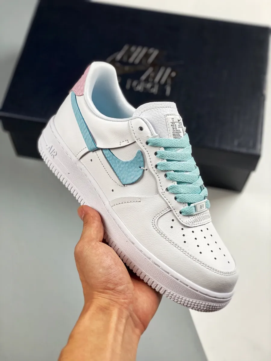 Nike Air Force 1 LXX White/Pink Rise-Bleached Aqua - aqua air force 1