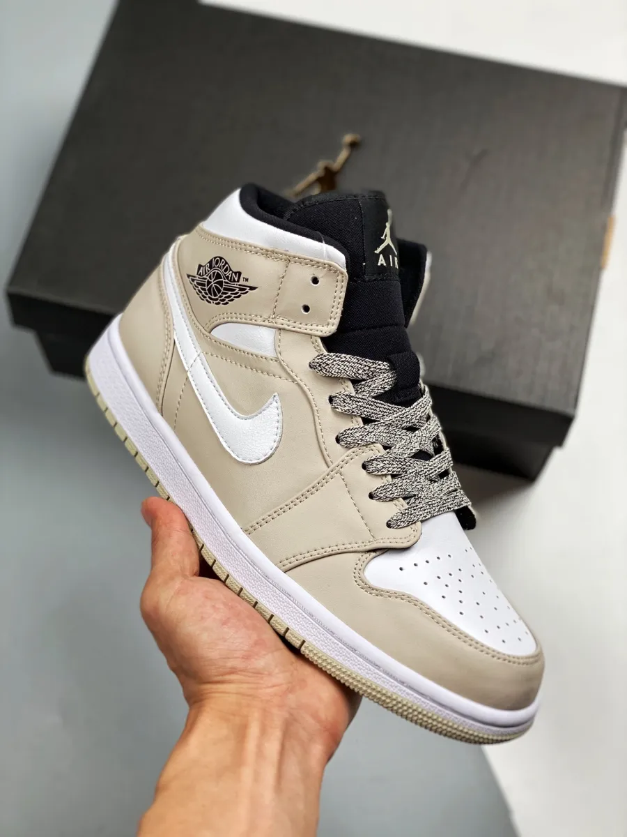Air Jordan 1 Mid Desert Sand/Black/White 554724-047 - jordan 1 sand