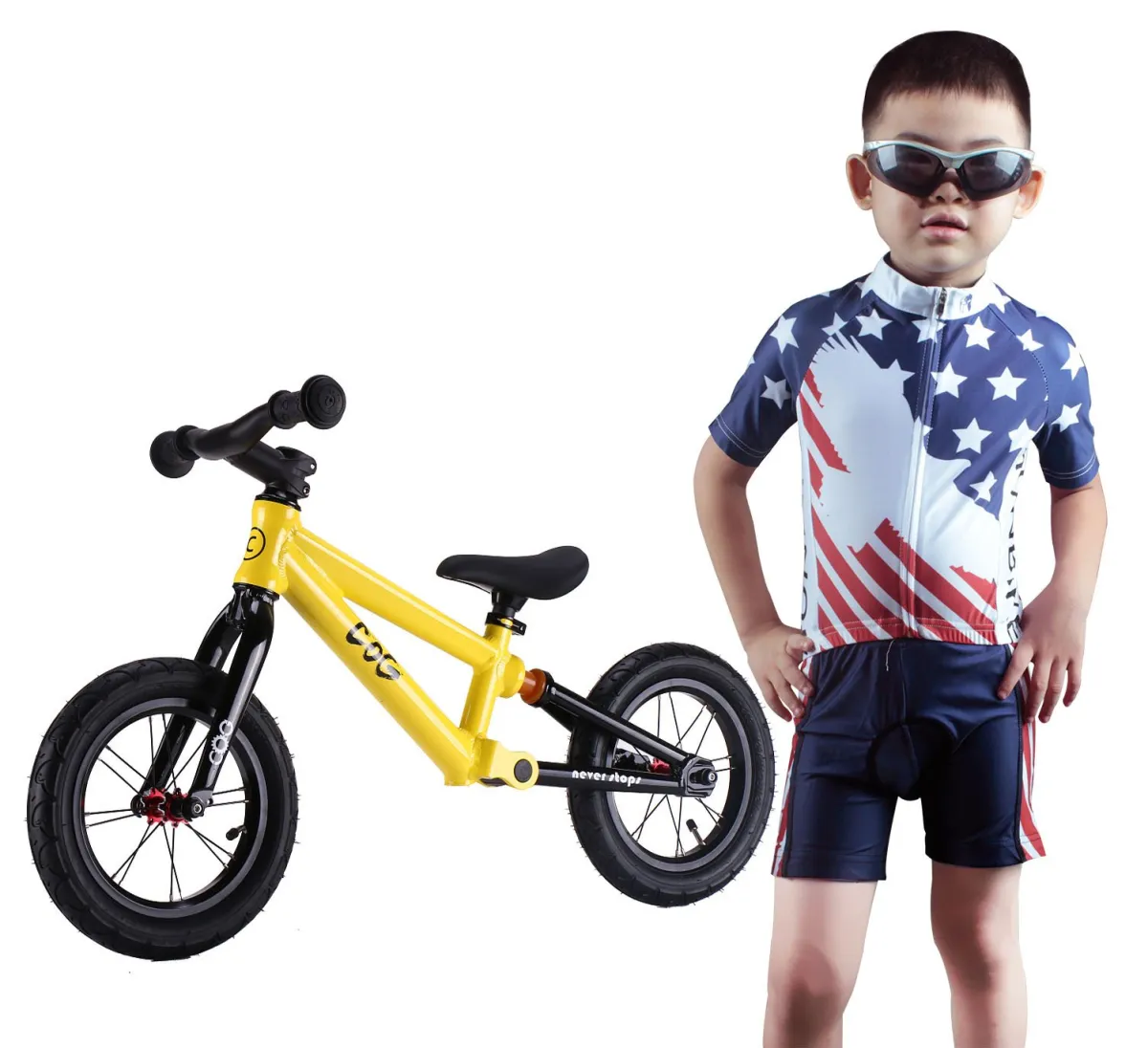 Kids Cycling Jersey Set and Children Road Mountain Bike Short Sleeve with 3D Padded Shorts Breathable
