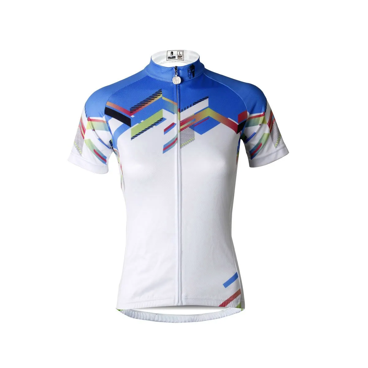 Ilpaladino Blue-Shoulder White Women's Quick Dry Short-Sleeve Cycling Jersey Biking Shirts Breathable Summer Apparel Outdoor Sports Gear Clothes NO.687