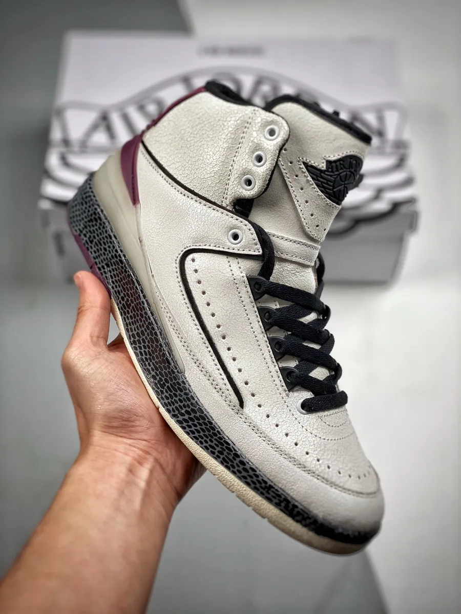 A Ma Maniére X Air Jordan 2 Airness Sail/Black-Burgundy Crush Jordan 2 A Ma Maniere