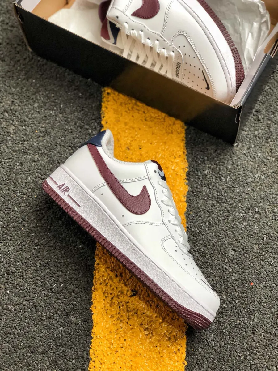 Nike Air Force 1 White Burgundy WMNS AH0287-105 burgundy air force 1