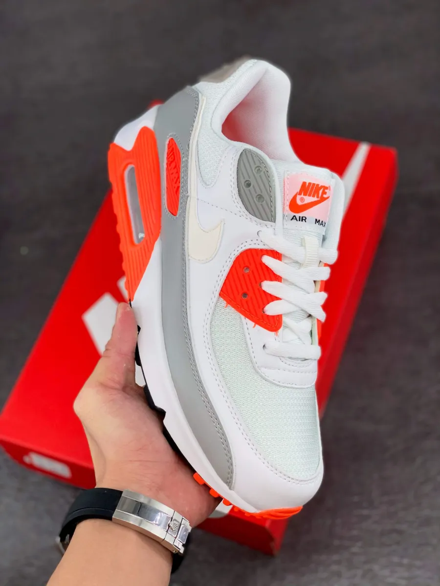 Nike Air Max 90 White/Hyper Orange-Light Smoke Grey air max 2090 white hyper orange