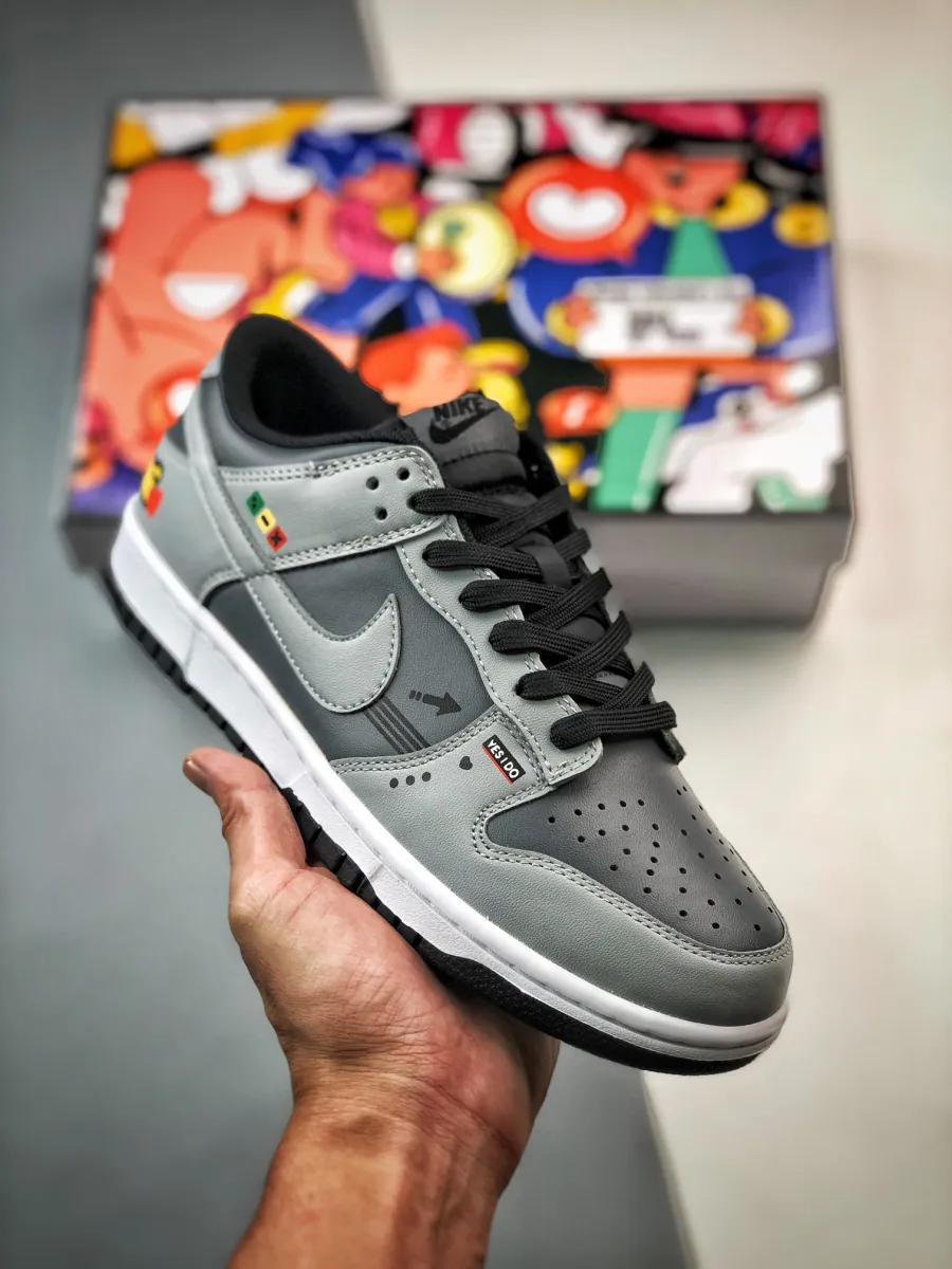 Custom Nike Dunk Low Drak Grey Black 1680453180 Brand New