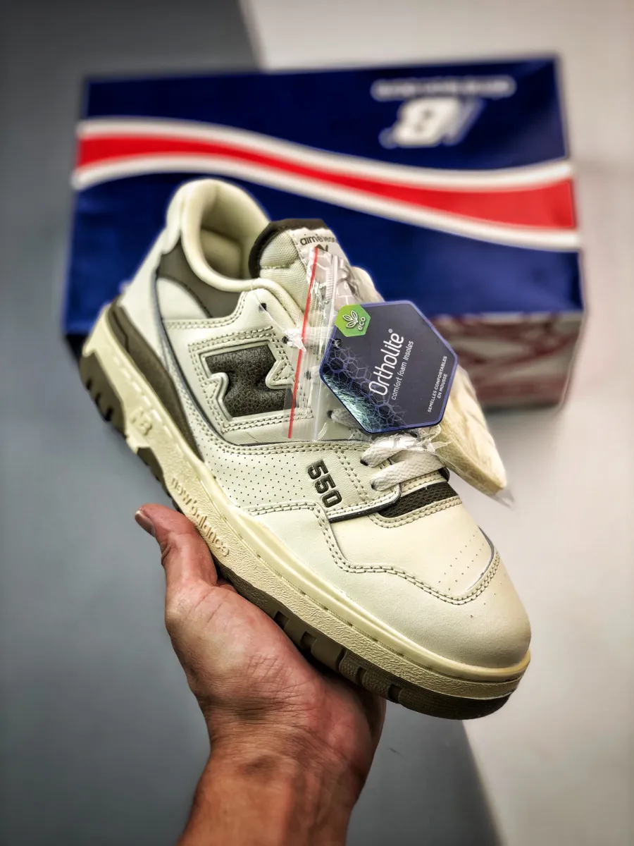 Aime Leon Dore x New Balance 550 White Olive new balance 550 olive