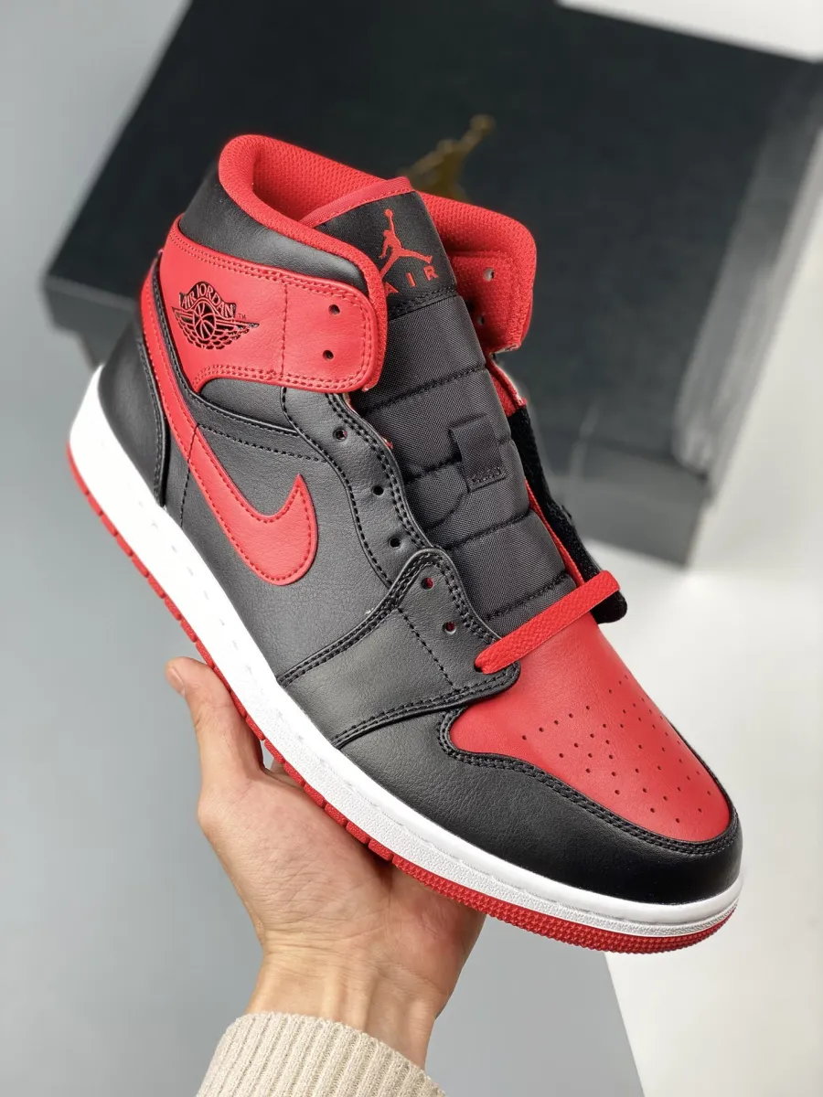 Air Jordan 1 Mid 'Bred' Black/White/Fire Red DQ8426-060 / air jordan 1 mid alternate bred toe womens