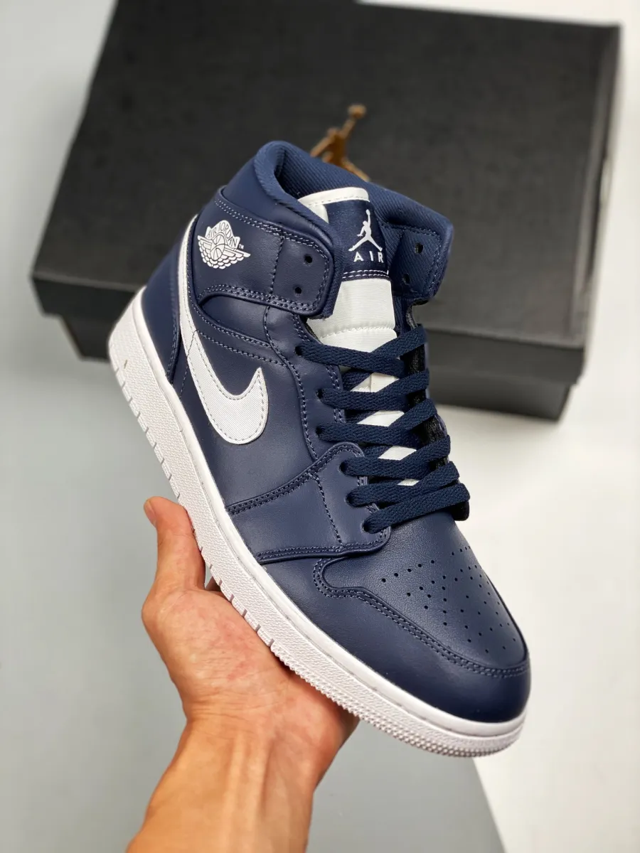 Air Jordan 1 Retro Mid Obsidian White 554724-402 / jordan obsidian womens