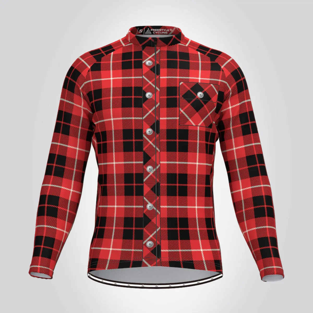 Plaid Checkered Shirt V18 Men's LS Cycling Jersey Online