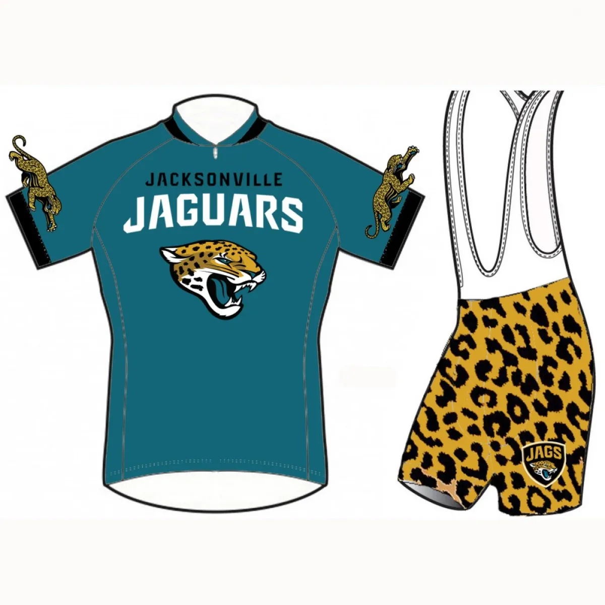 NFL Jacksonville Jaguars Cycling Jerseys shorts (bibs)