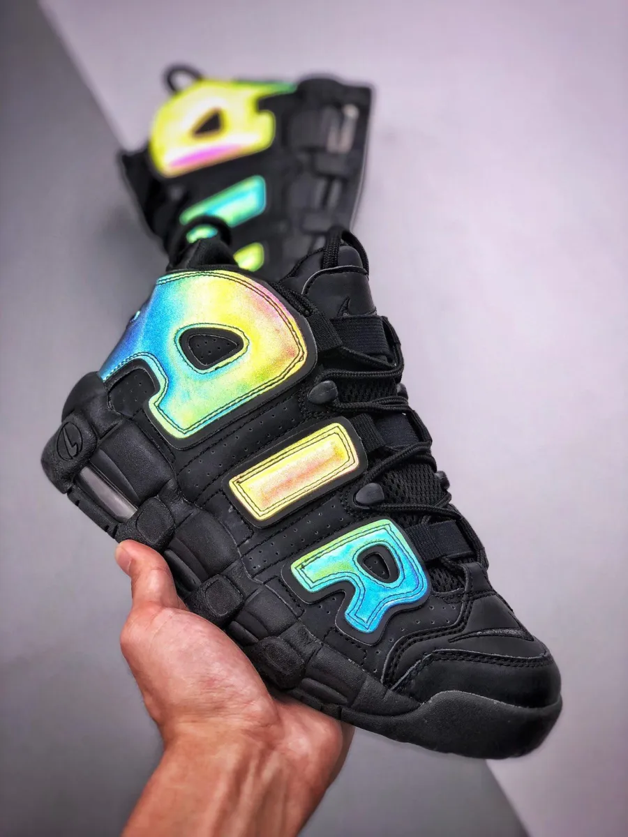 Nike Air More Uptempo GS 'Reflective' Black/Black-Wolf Grey - uptempo reflective