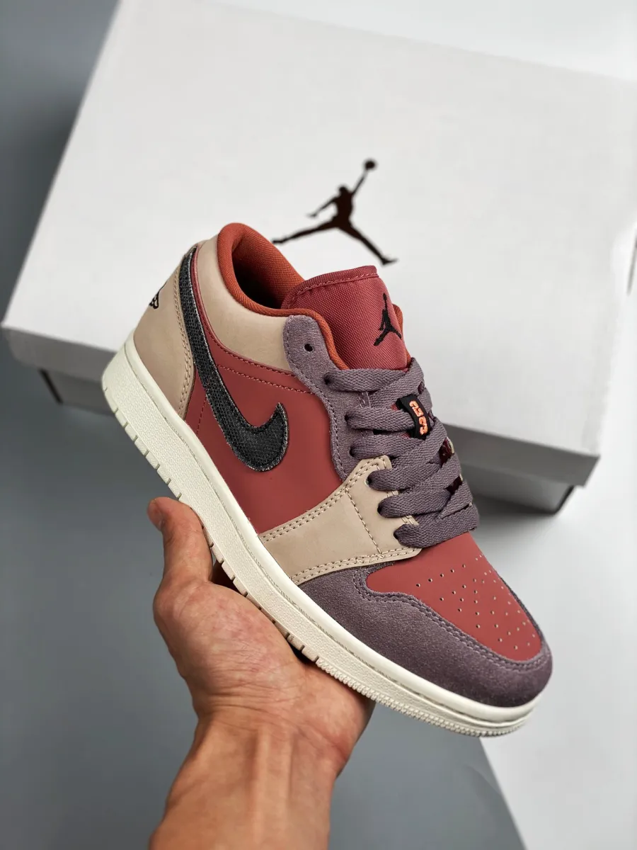 Air Jordan 1 Low Canyon Rust/Black-Purple Smoke #air jordan 1 low canyon rust women's