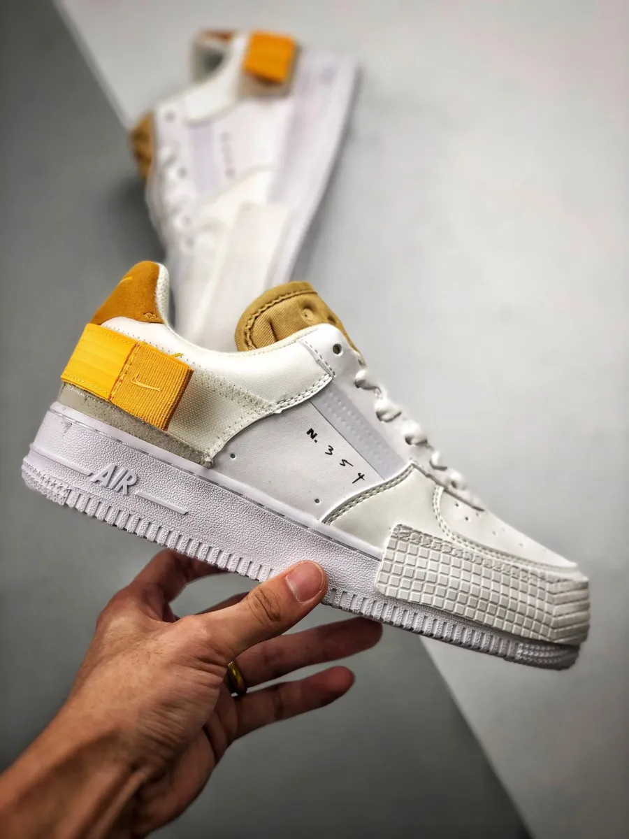 Nike Air Force 1 Low Type White Gold Yellow / nike air force 1 n 354 price