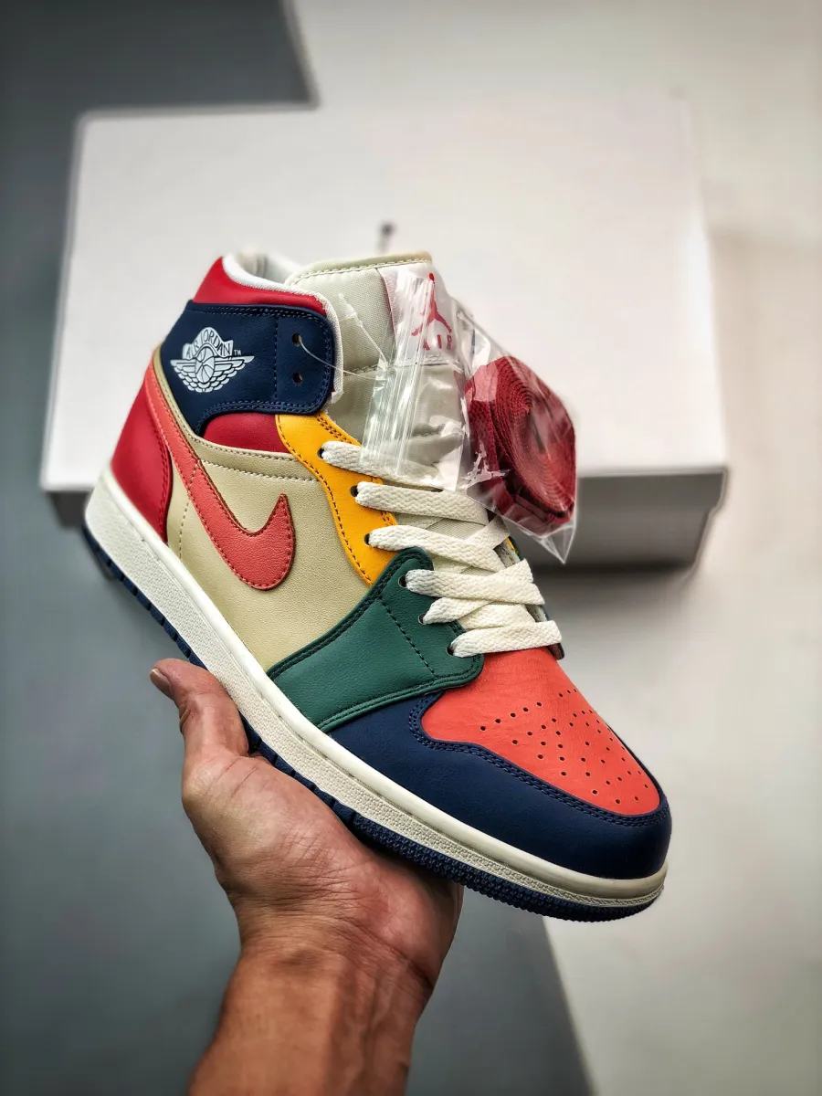 Air Jordan 1 Mid Seven-Colour For Womens DN3738-400 air jordan 1 mid multi-color