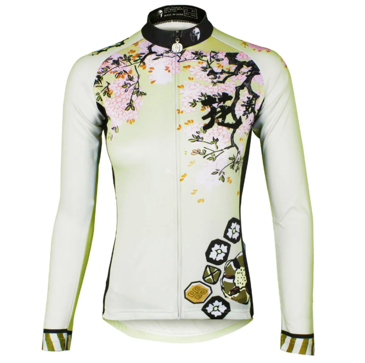 ILPALADINO Spring Flowers Women's Tight Long Sleeve Cycling Jersey Bicycling Pro Cycle Clothing Racing Apparel Outdoor Sports Leisure Biking T-shirt Spring Autumn NO.685