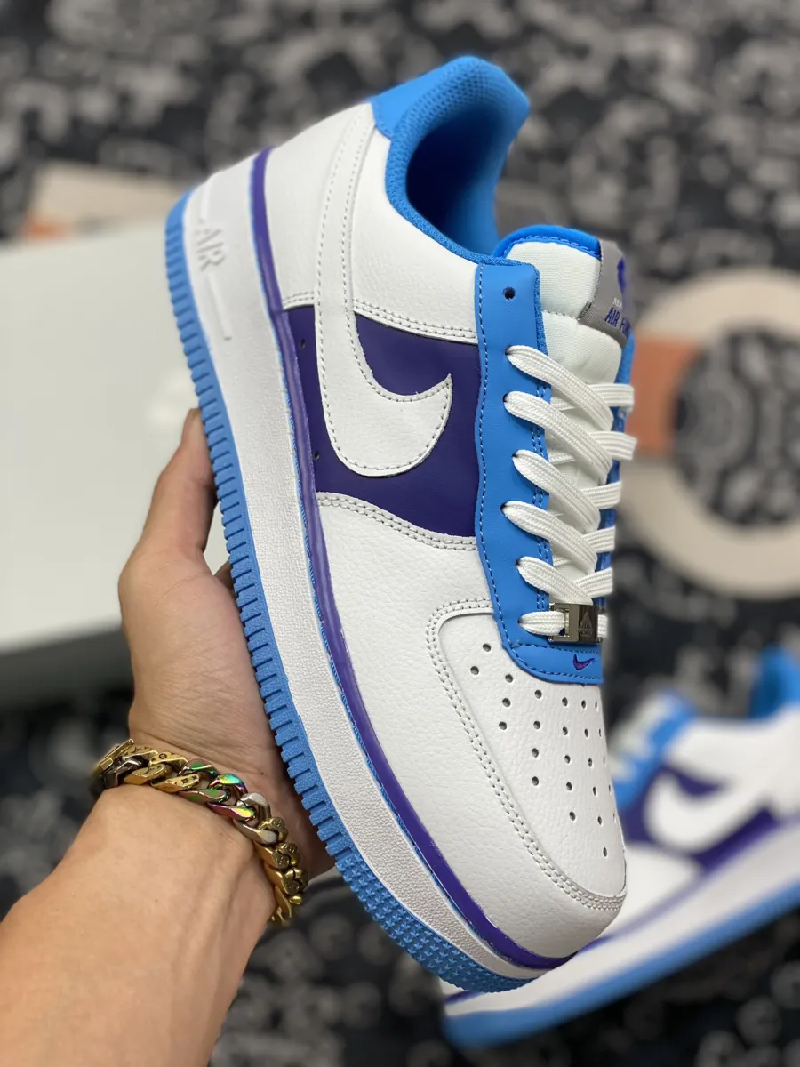 NBA x Nike Air Force 1 'Lakers' White/Coast-Field Purple / lakers shors