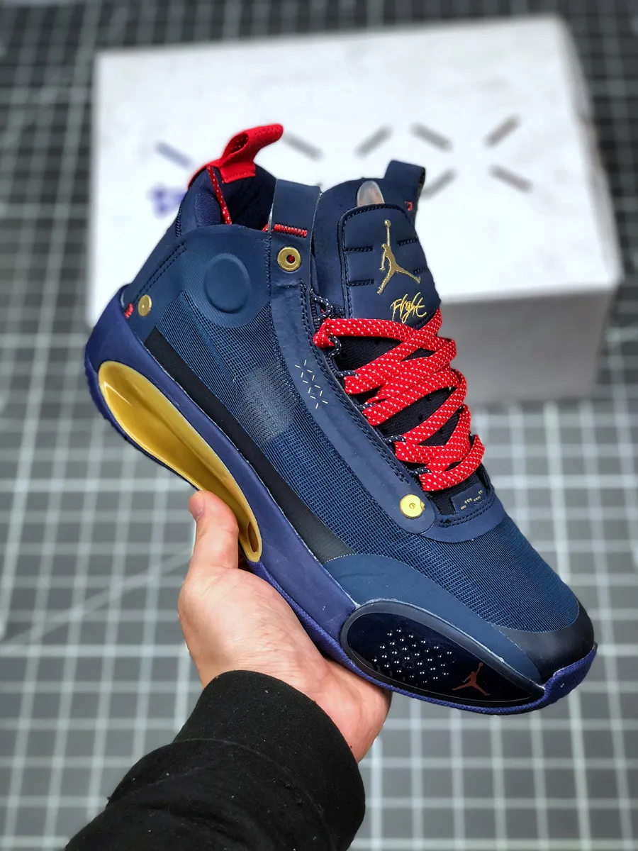 Air Jordan 34 Navy Blue/Gold Air Jordan Blue And Gold