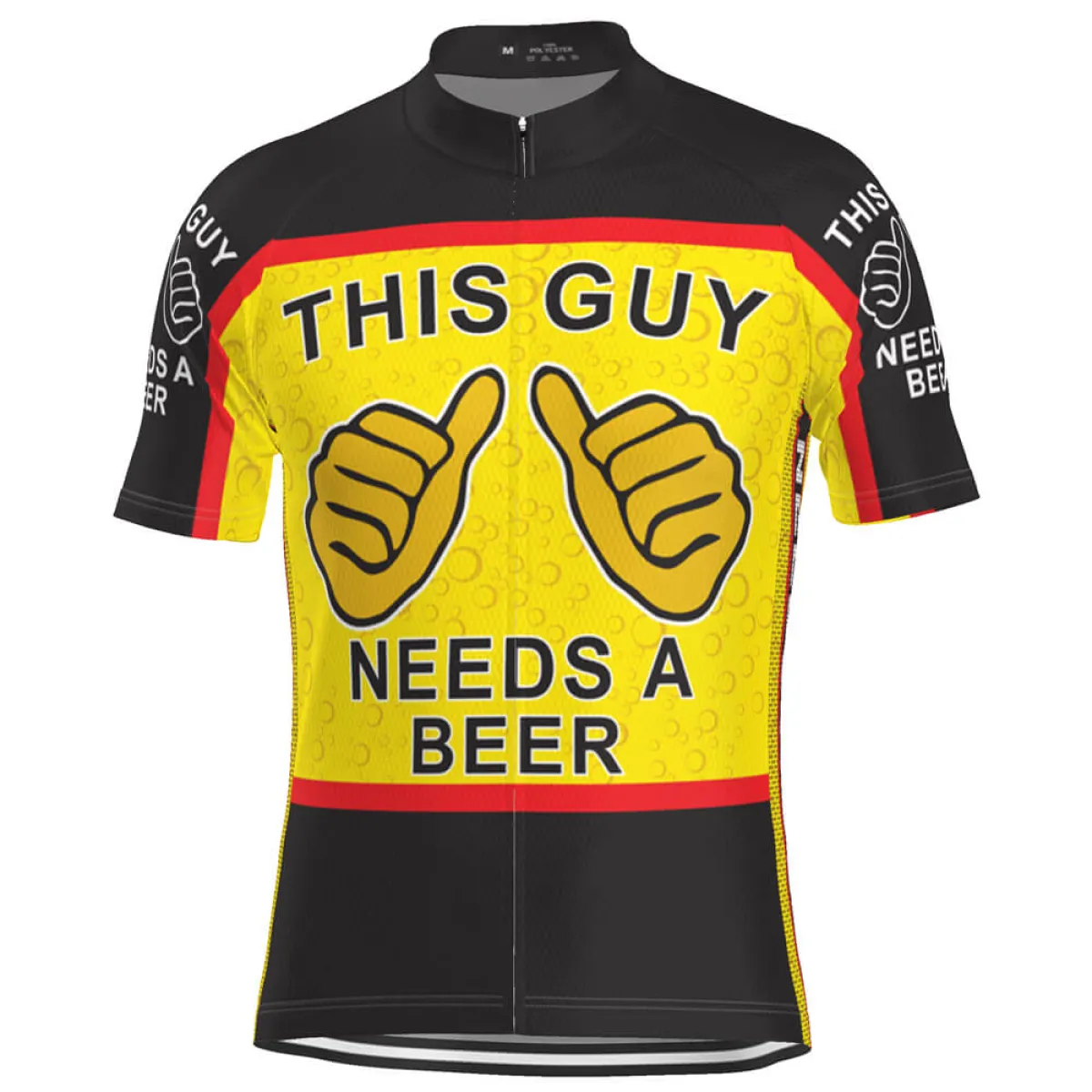 Men's This Guy Needs a Beer Short Sleeve Cycling Jersey / Send The Beer Guy