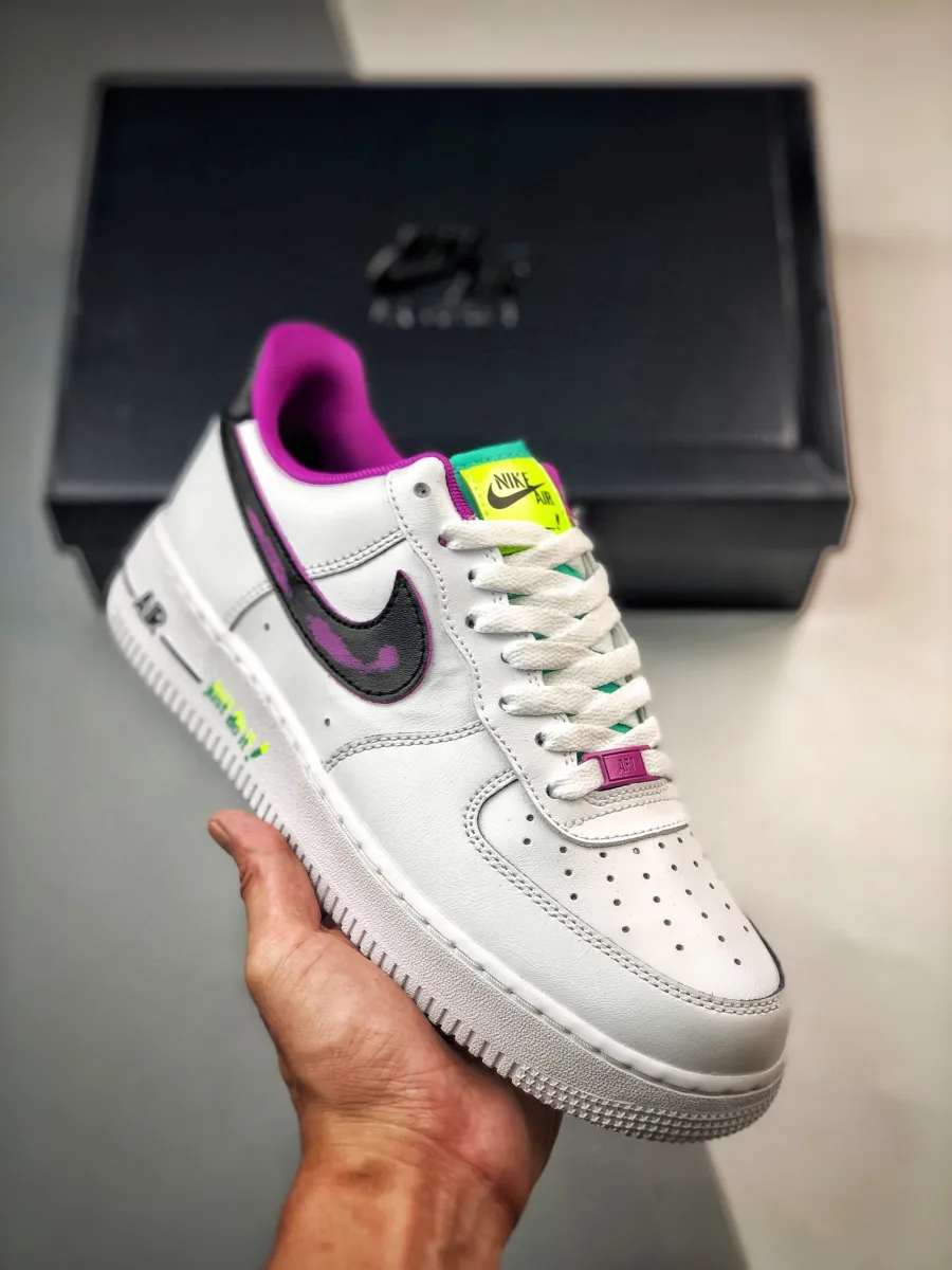 Nike Air Force 1 'Just Do It!' White Purple Black DX3933-100 Just Do It Af1