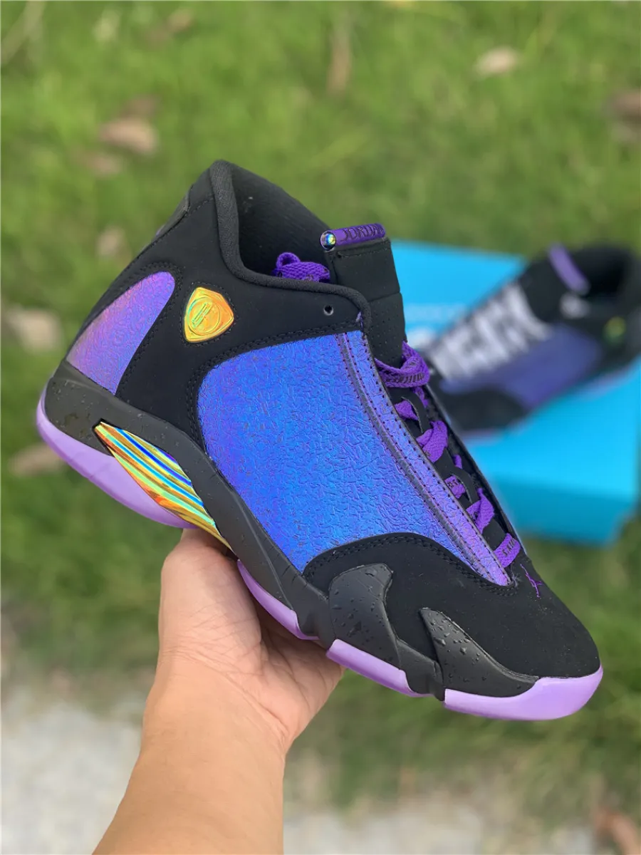 Air Jordan 14 'Doernbecher' Black/Court Purple-Multi-Color-White Jordan 14 Court Purple