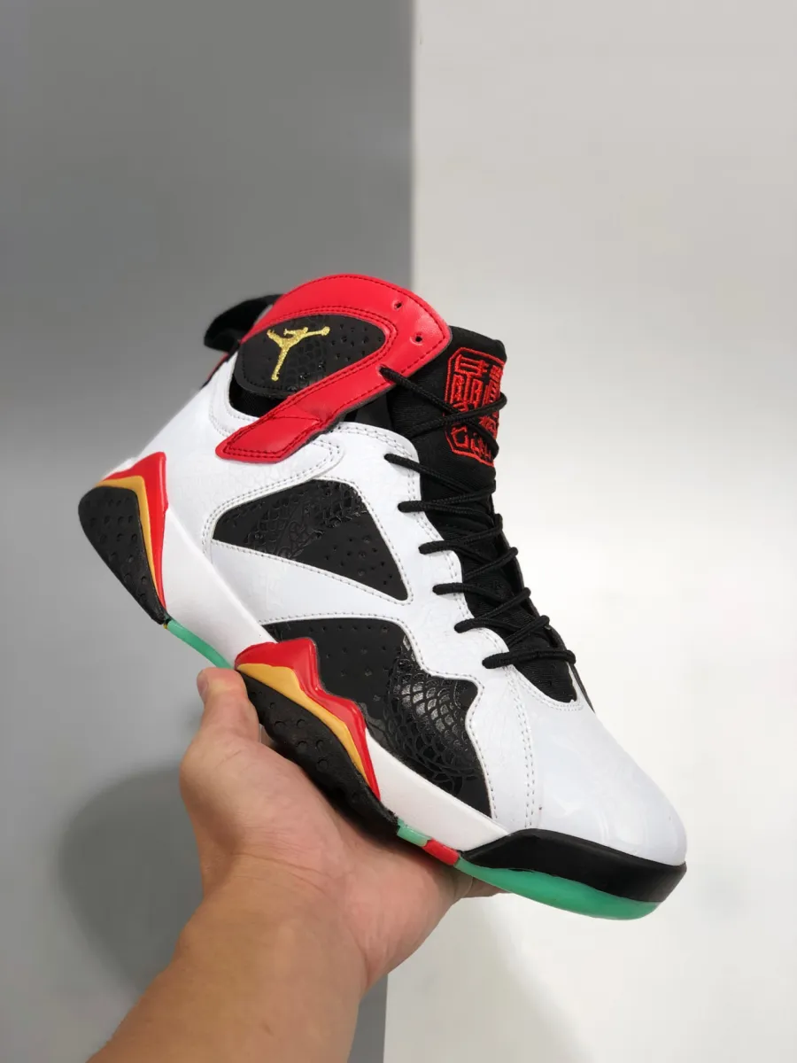 Air Jordan 7 GC 'China' White/Chile Red-Black-Metallic Gold #jordan 7 gold