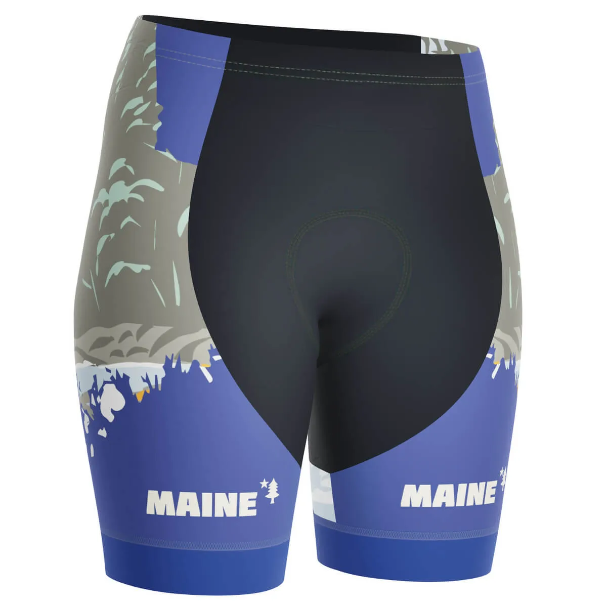 Women's Maine State Flag Gel Padded Cycling Shorts
