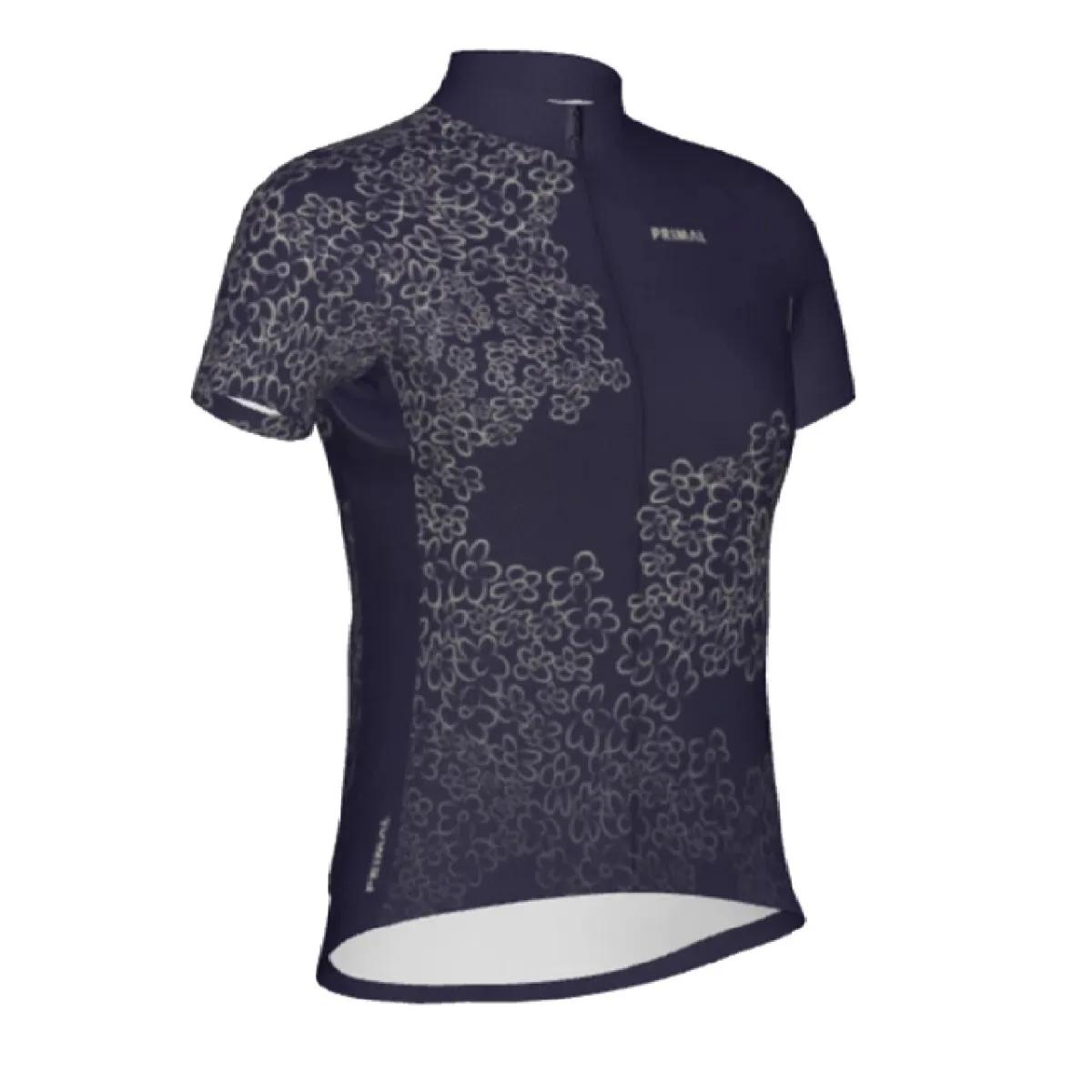 Primal Wear Black Floral Full Zip Short Sleeve Women's Cycling Jersey, Primal Wear Cycling