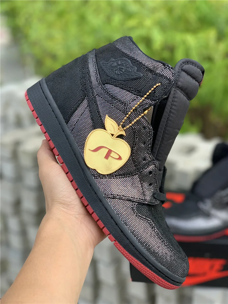 Air Jordan 1 High OG 'SP Gina' Black/Black-White-Varsity Red #sp gina air jordan 1