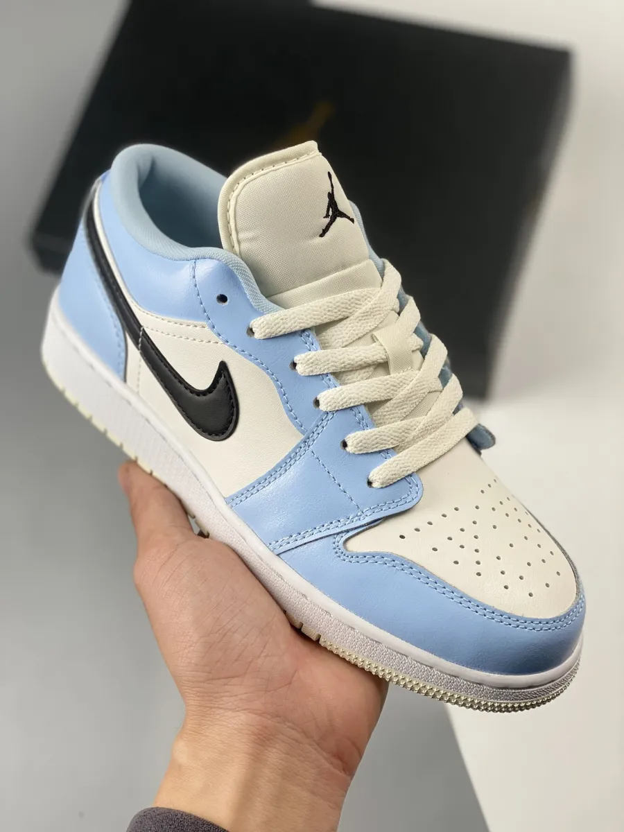 Air Jordan 1 Low Ice Blue Black 554723-401 #ice blue air jordans
