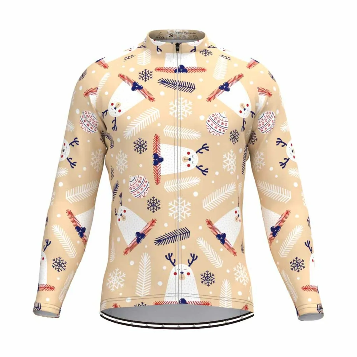 Christmas Cartoon Elk Cycling Long Sleeve Jersey Brand New