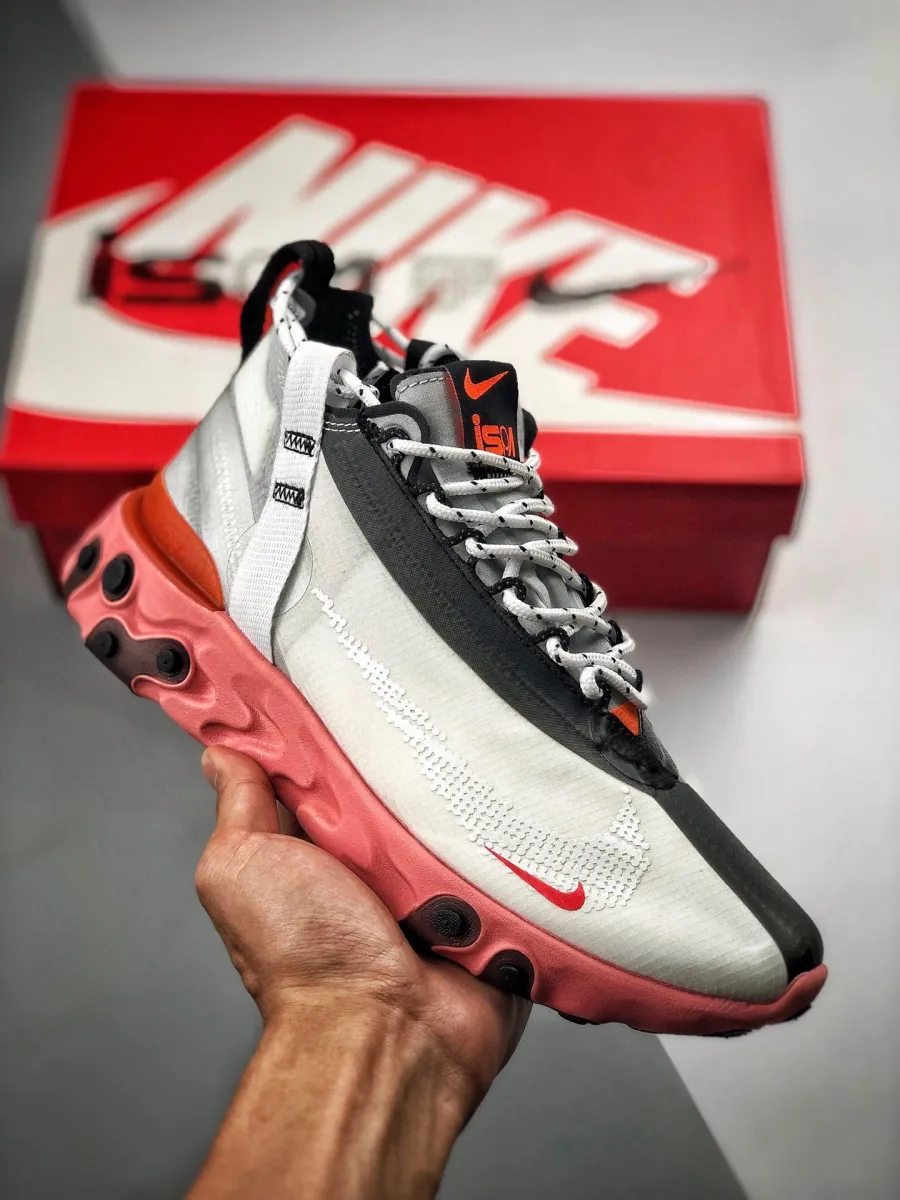 Nike React Runner Mid WR ISPA Summit White/Off White-Light Crimson / nike react off white