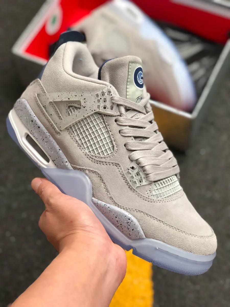 Air Jordan 4 Georgetown PE Grey Suede #grey suede jordan 4