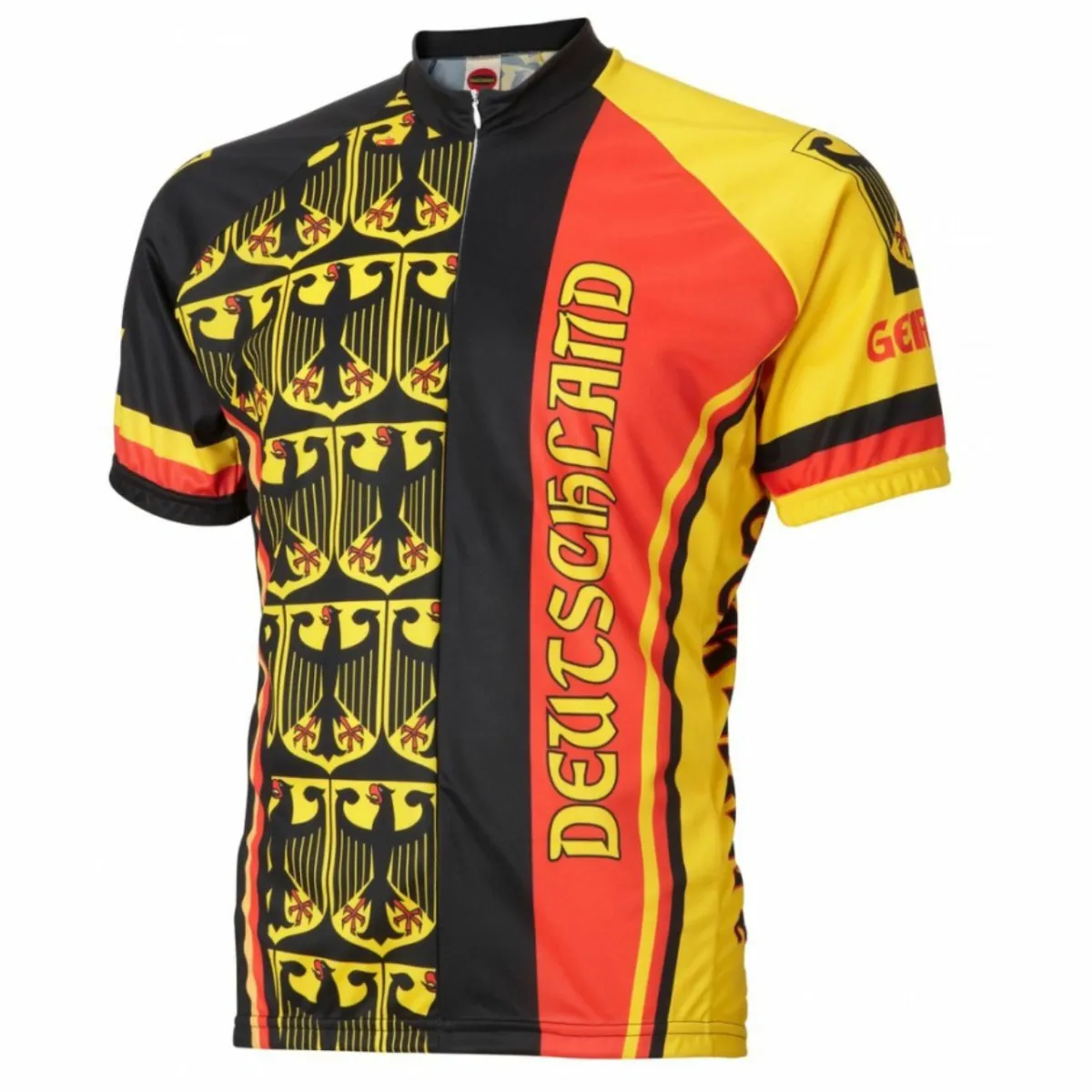 Deutschland Germany Tribute Short sleeve 15' zip men's cycling jersey #German Cycling Jersey