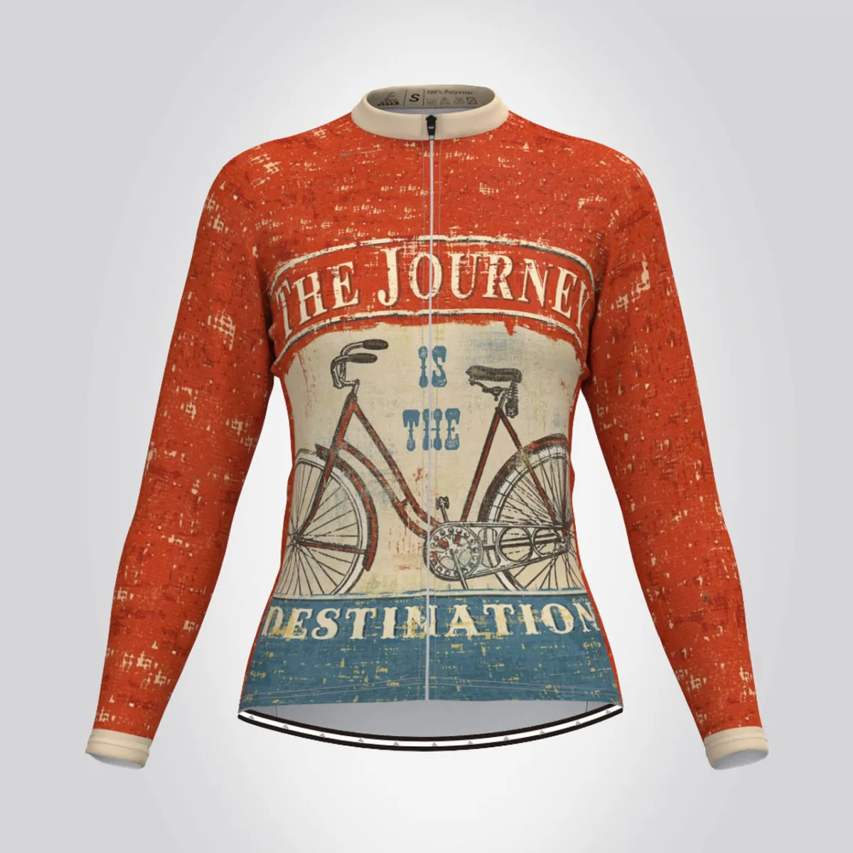 The Journey is The Destination Women's LS Cycling Jersey Red