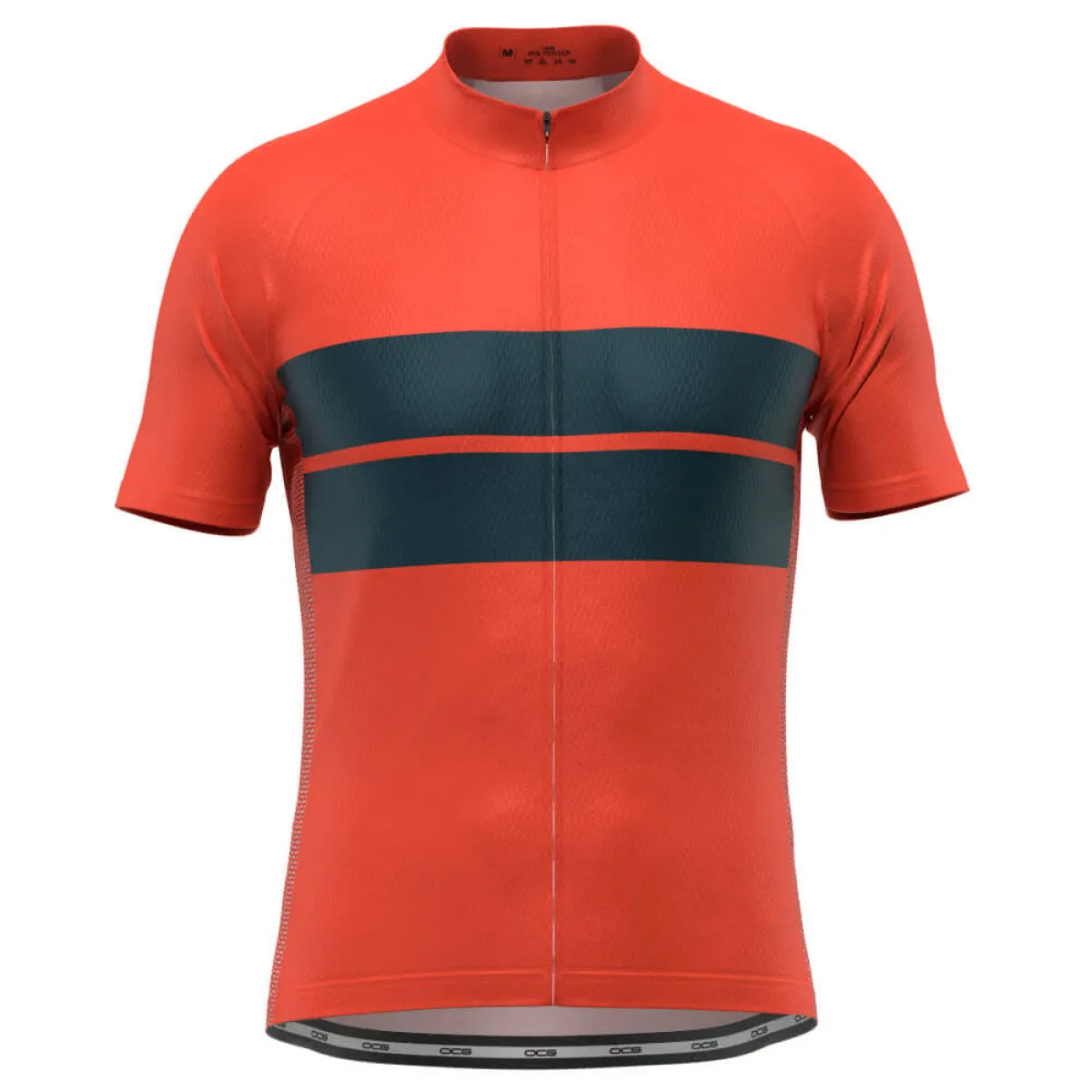 Men's Retro Two-Stripe Orange Short Sleeve Cycling Jersey Orange Cycling Jersey