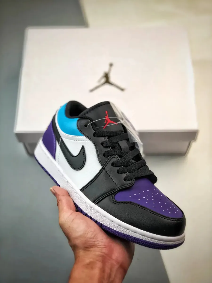 Air Jordan 1 Low Court Purple Tropical Twist / Jordan 1 Low Black And Purple 553558-154