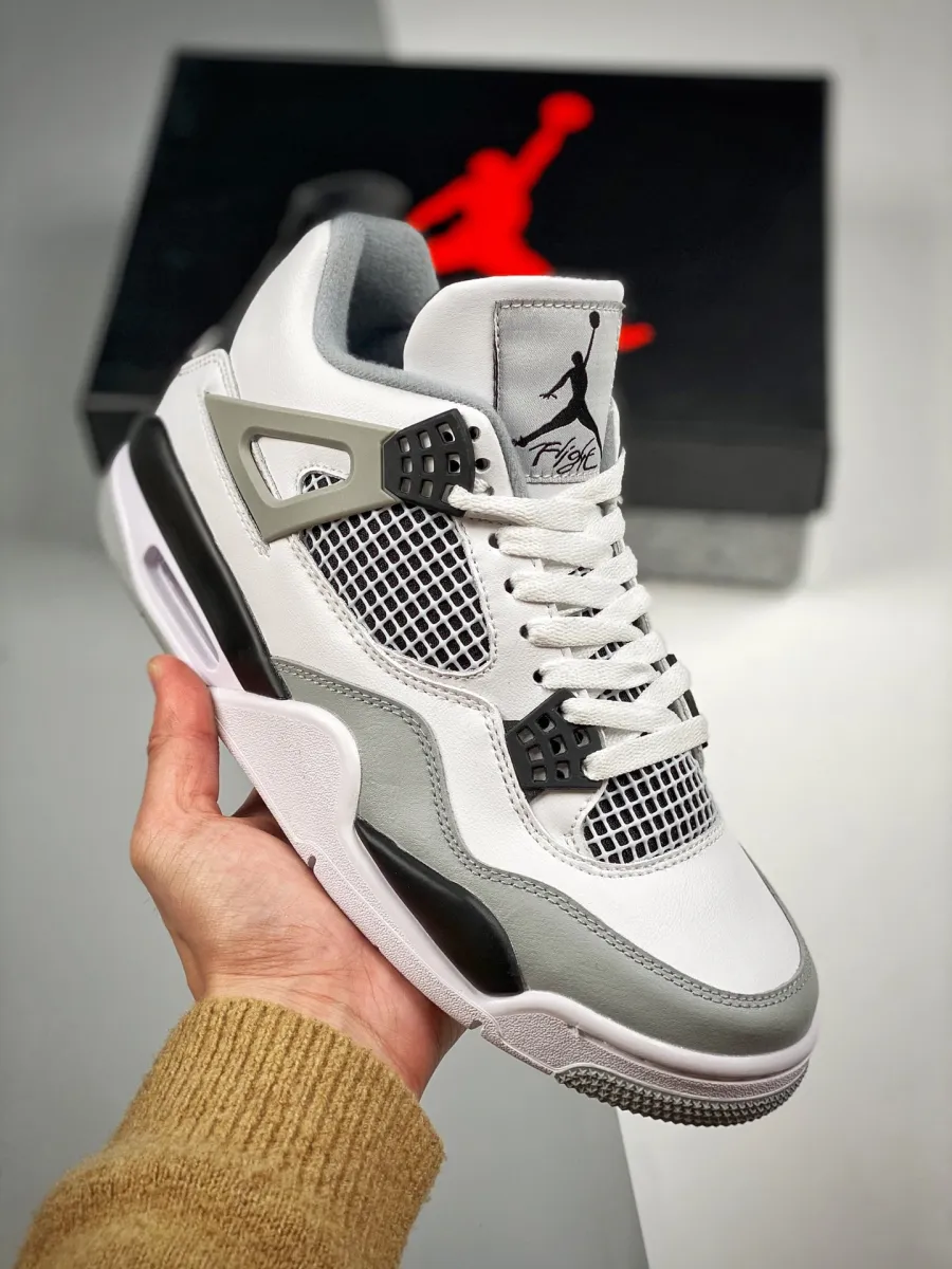 Air Jordan 4 Retro Military White/Black-Neutral Grey AJ4 #the air jordan 4 military black
