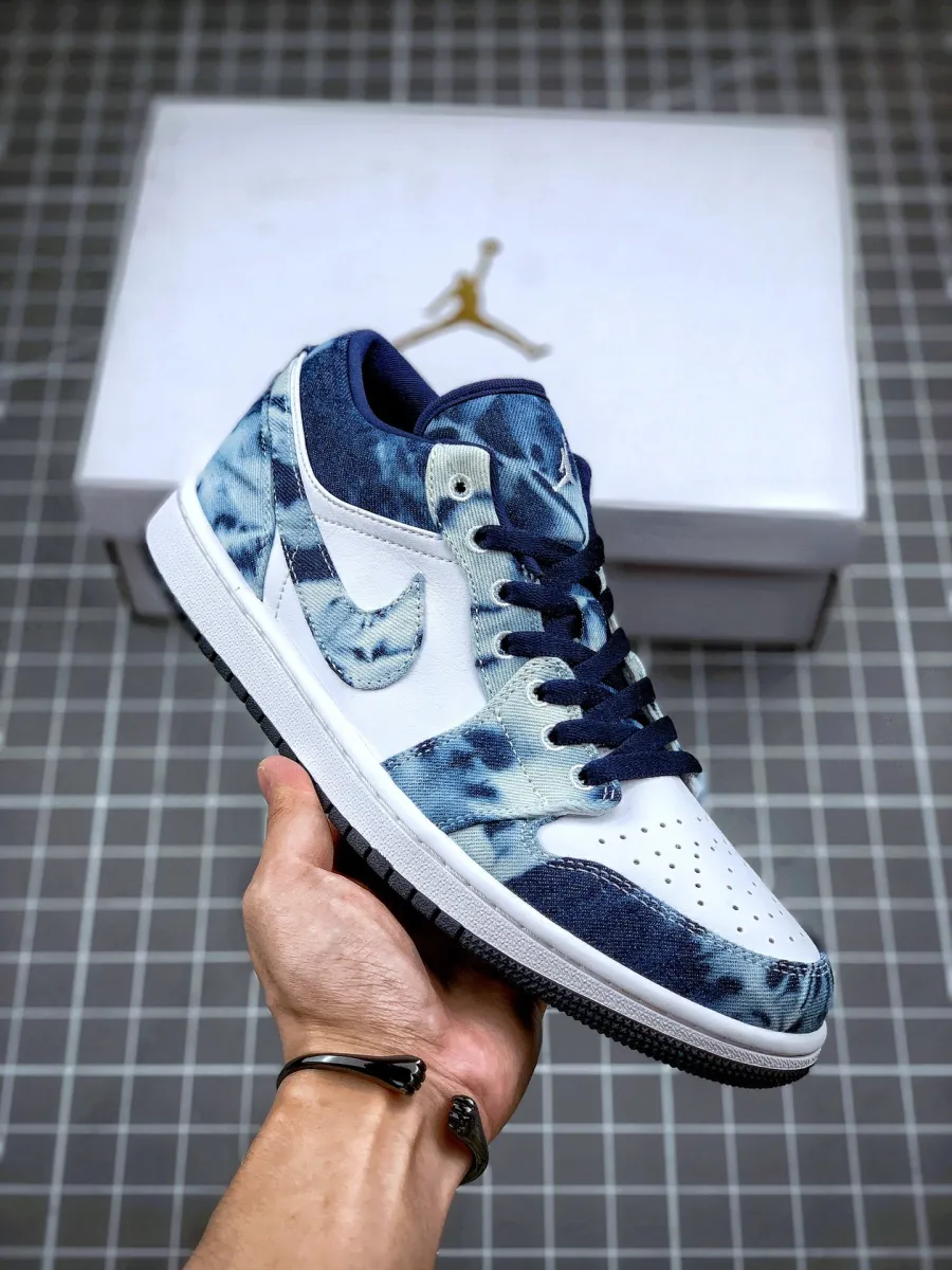 Air Jordan 1 Low Se Washed Denim Washed Blue/White/Blue AJ1 Jean Low Top Jordan 1