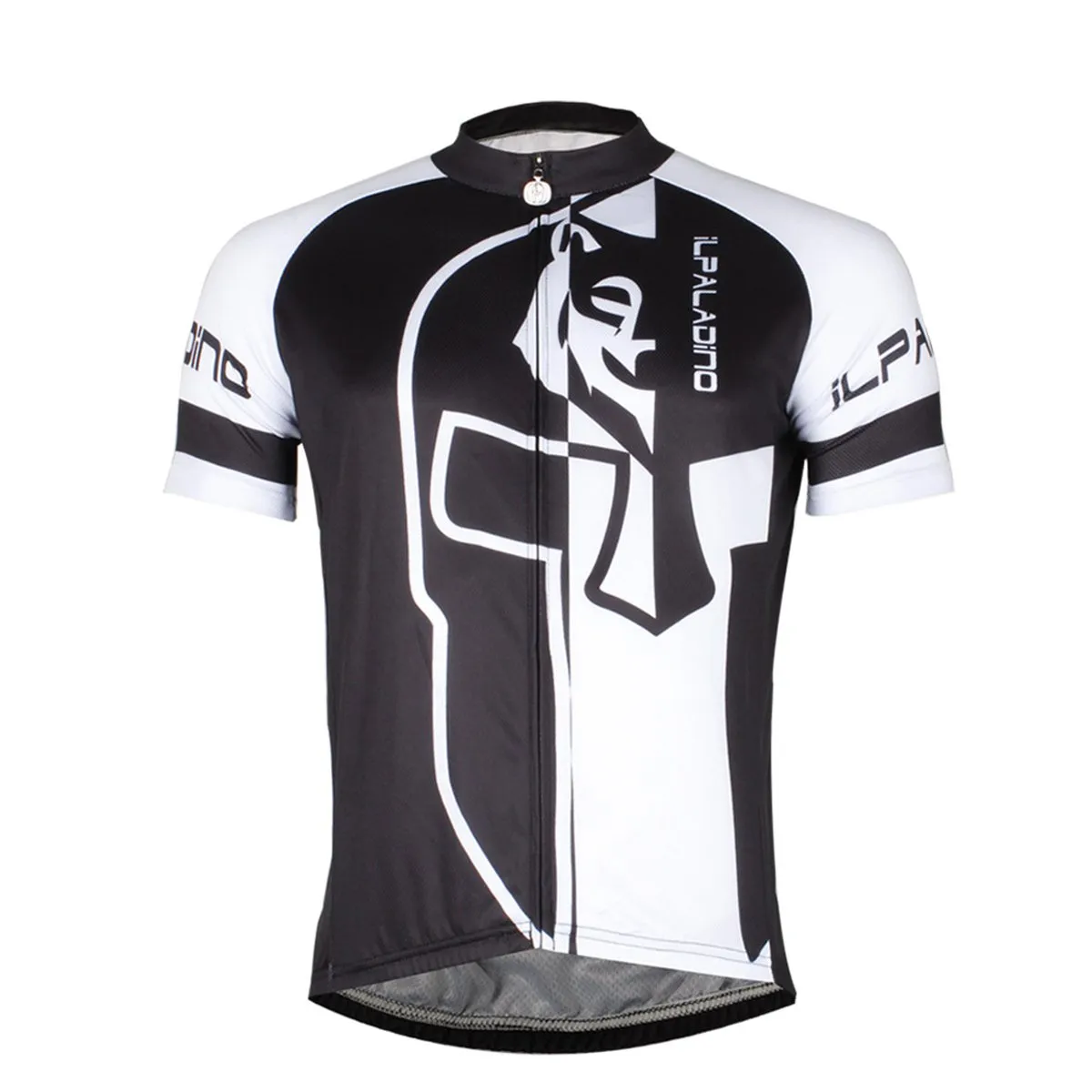 ILPALADINO Men's Bicycling Jersey in Summer Black and White Mountain Bike and Road Bike Shirt Short Sleeve Breathable NO.746