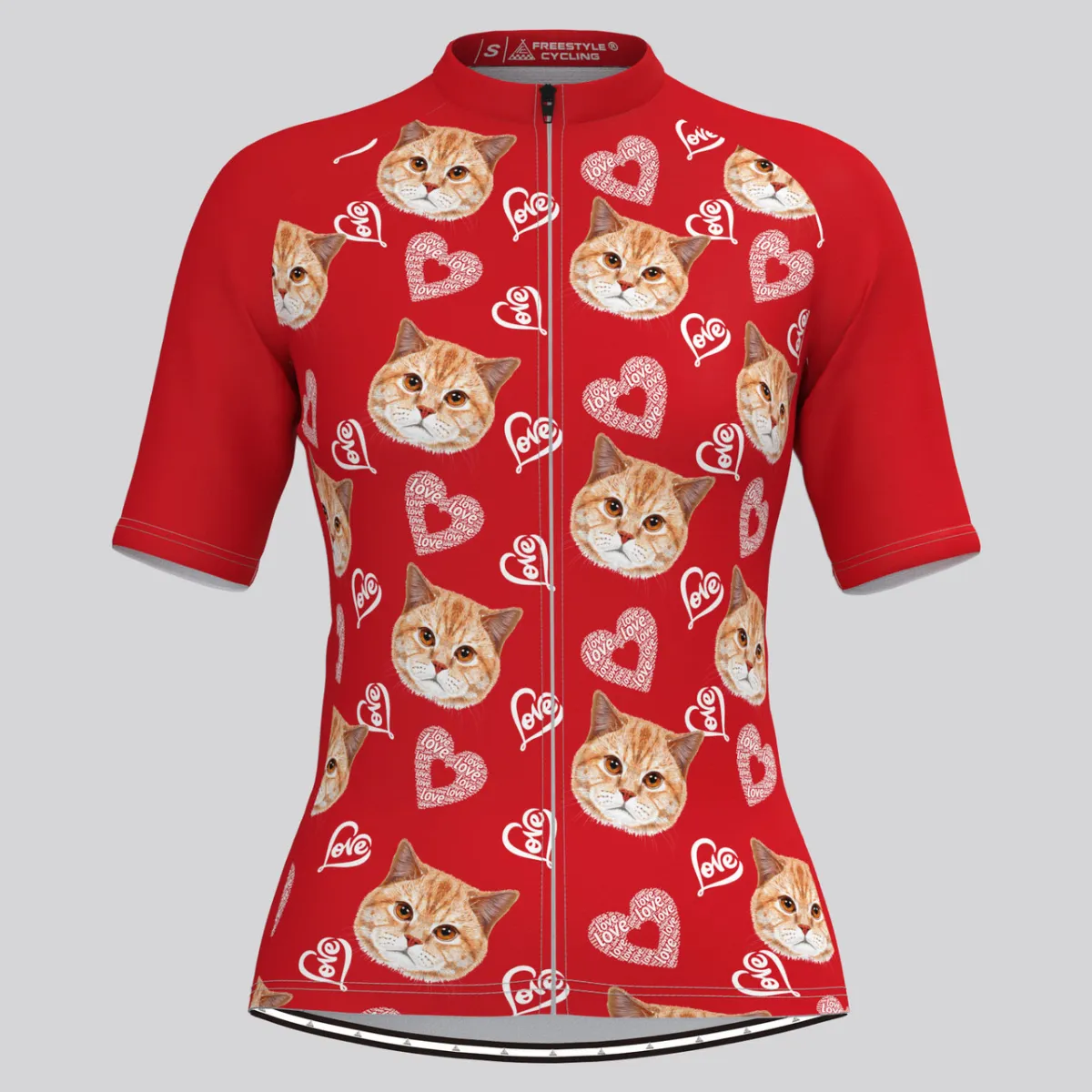 Custom Cat Face V4 Women's Jersey-Red New Releases