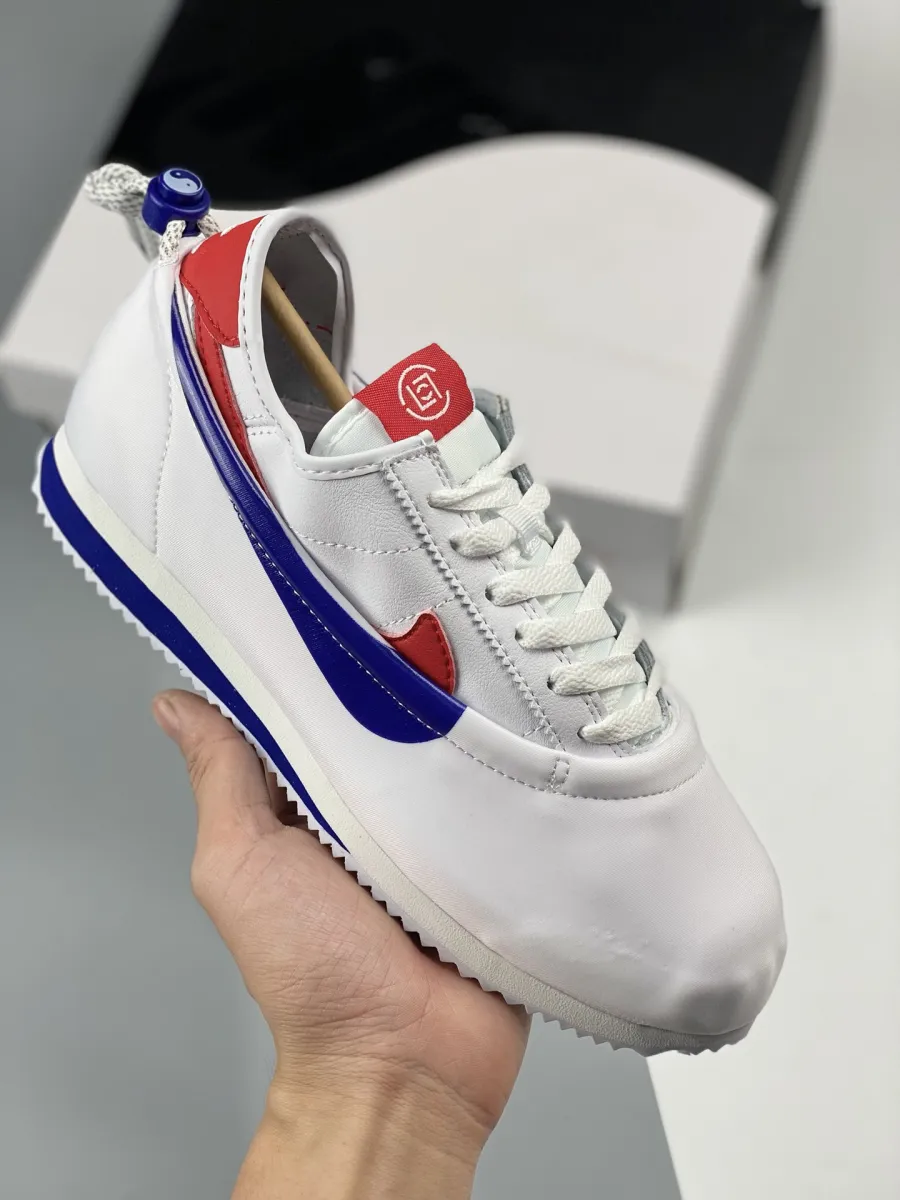 Clot Nike Cortez 'White/Royal/Red' DZ3239-100 / tom hanks with the red bottom shoes