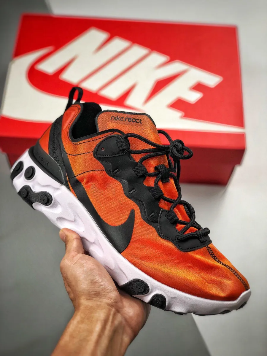 Nike React Element 55 Premium Orange Black BQ9241-001 / black/tour yellow/white
