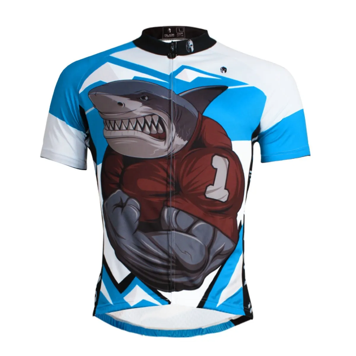 Ilpaladino Muscular Shark Gridder Breathable Cycling Jersey Men's Short-Sleeve Sport Bicycling Shirts Summer Quick Dry Wear NO.643