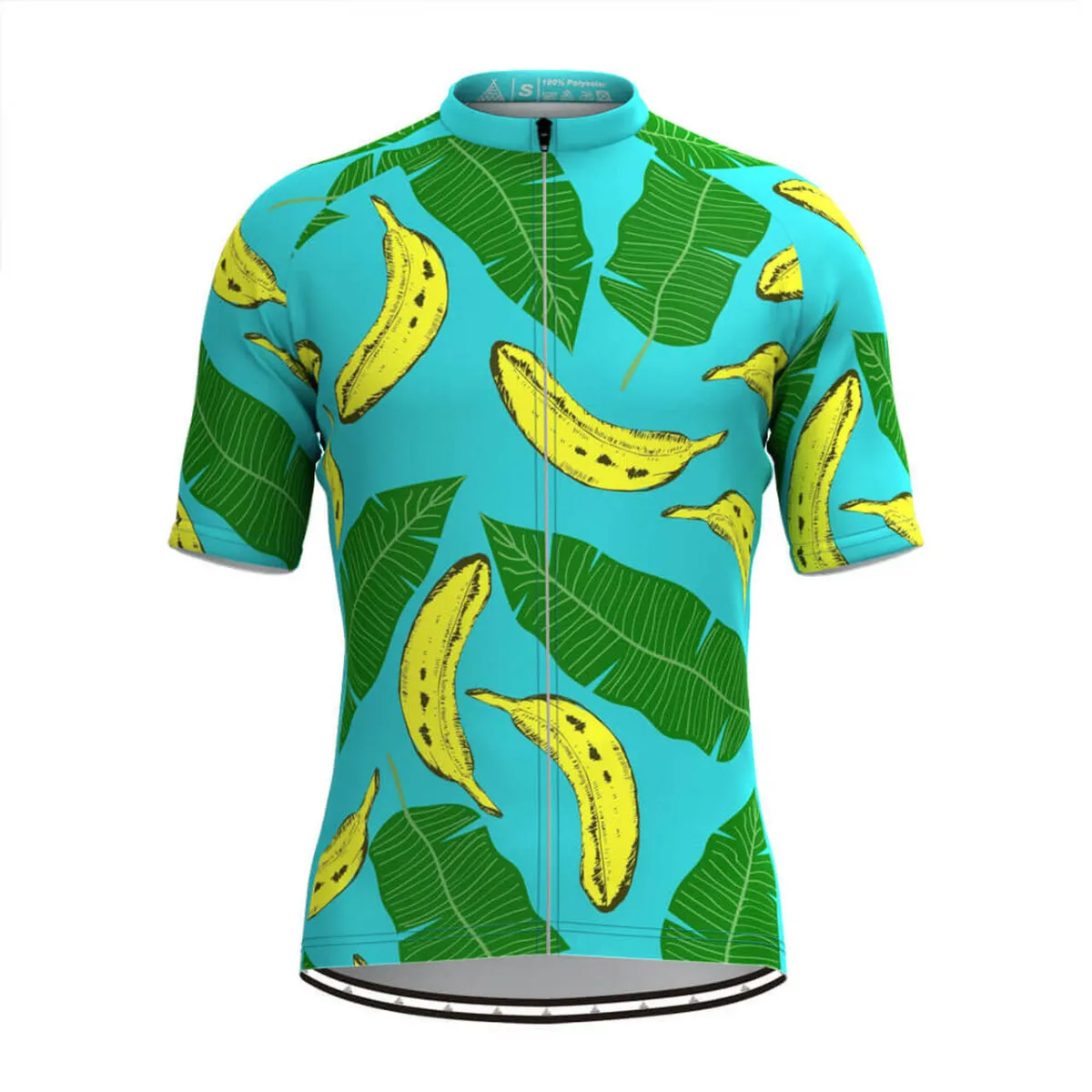 Men's Tropical Banana Print Hawaiian Cycling Jersey