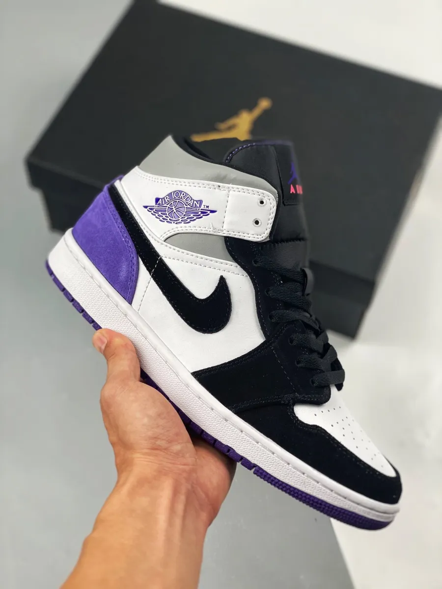 Air Jordan 1 Mid Purple Black
