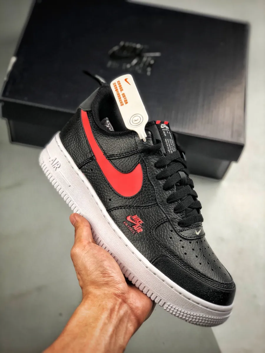 Nike Air Force 1 LV8 Utility Black Red CW7579-001 Bred Air Force 1 Low